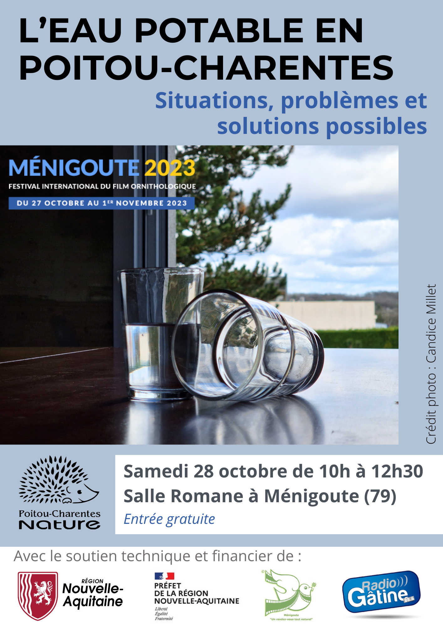 Conférence sur « L’eau potable en Poitou-Charentes : Situation, problèmes et solutions possibles » Conférence sur « L’eau potable en Poitou-Charentes : Situation, problèmes et solutions possibles »